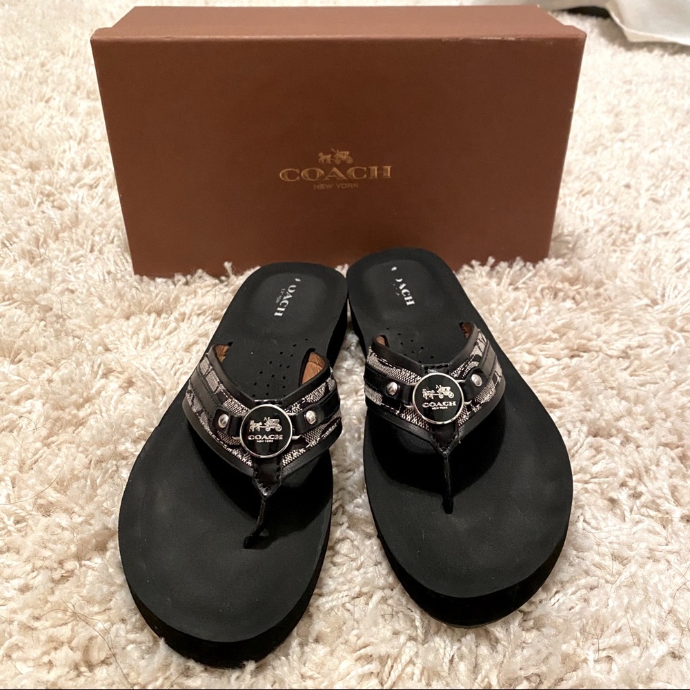 COACH Jasmin Flip Flops/Sandals - Black - Size 7 M — *like new*